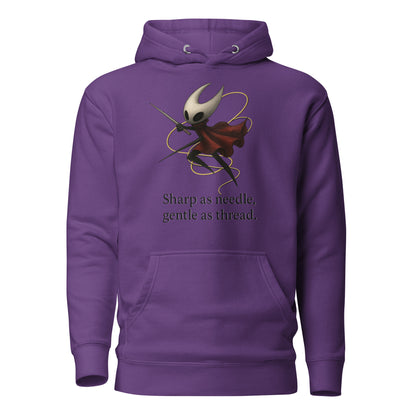 Hornet silksong hoodie needle quote minimalist fan art – fan-made gamer merch by GenioGoods