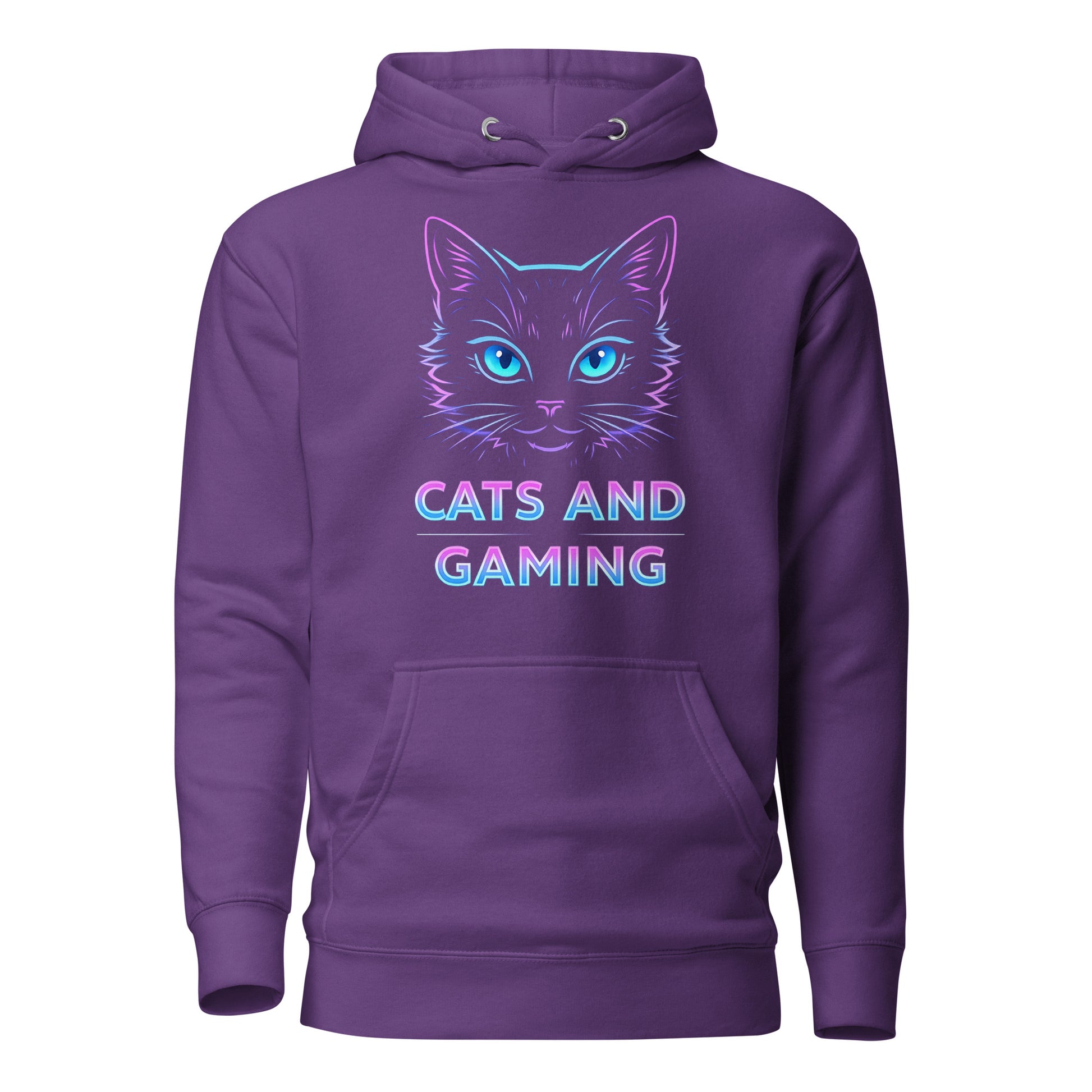 Cats and gaming hoodie neon gamer cat aesthetic – original gamer merch by GenioGoods