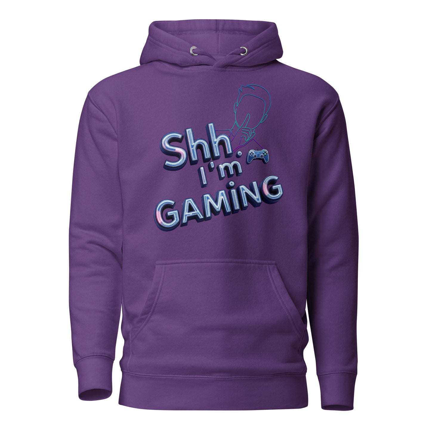 Shh Im Gaming Hoodie Neon Humor For Real Gamers – original gamer merch by GenioGoods
