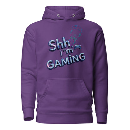 Shh Im Gaming Hoodie Neon Humor For Real Gamers – original gamer merch by GenioGoods