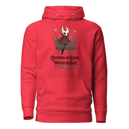 Crowned by Song Hoodie – Silksong Hornet Fan Art Tribute – fan-made gamer merch by GenioGoods