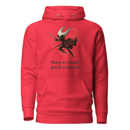 Hornet silksong hoodie needle quote minimalist fan art – fan-made gamer merch by GenioGoods