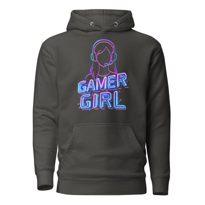 Gamer girl hoodie neon gaming aesthetic – original gamer merch by GenioGoods