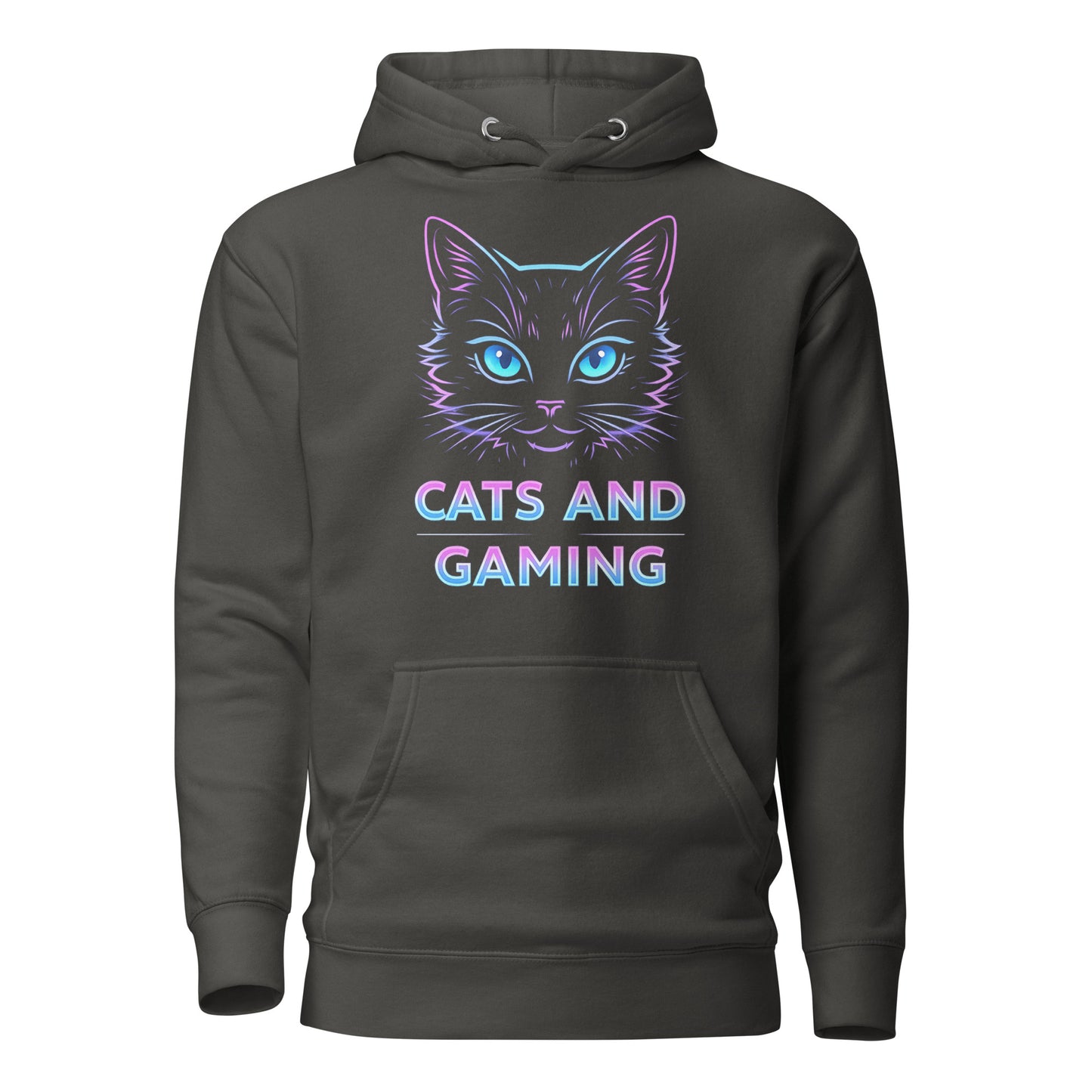 Cats and gaming hoodie neon gamer cat aesthetic – original gamer merch by GenioGoods