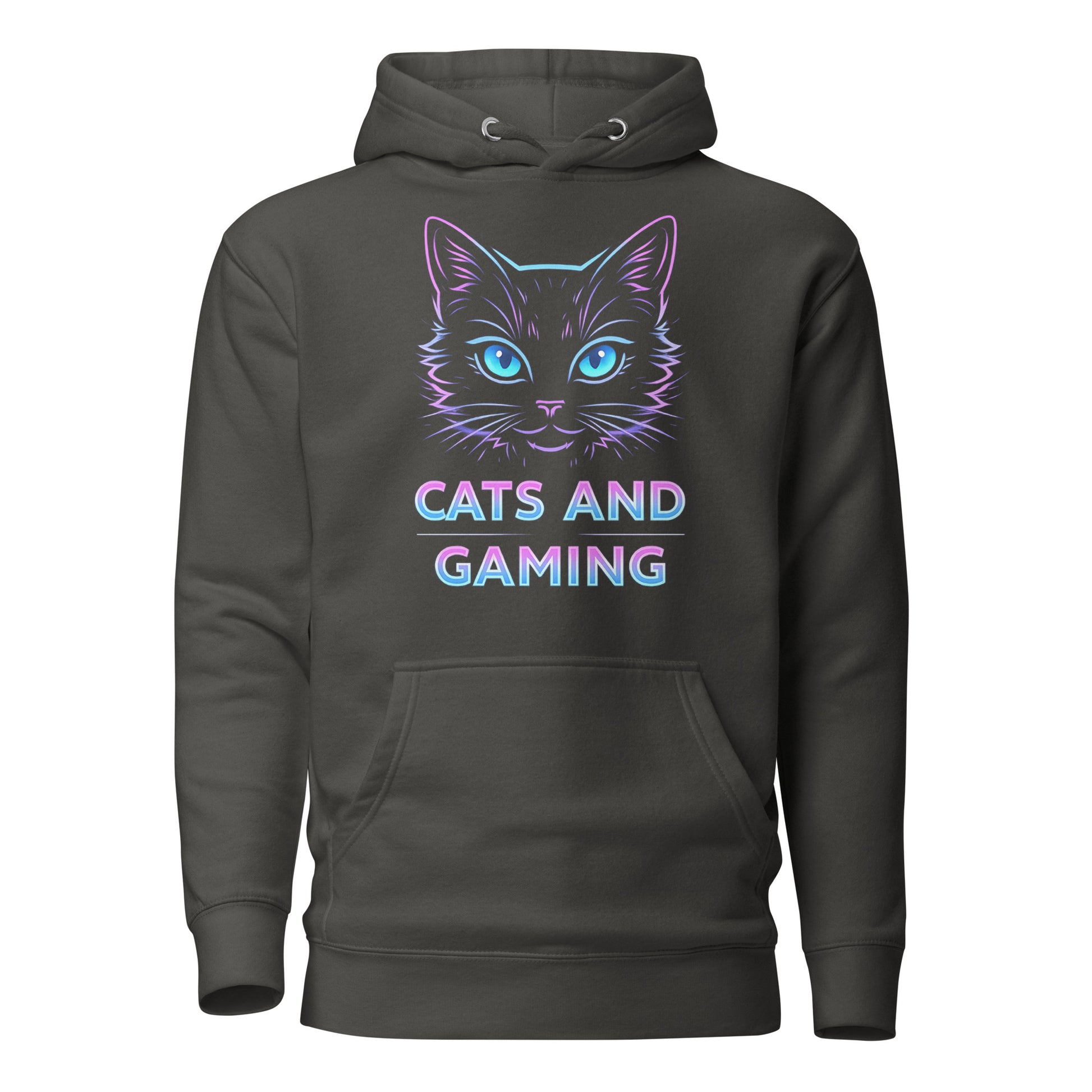 Cats and gaming hoodie neon gamer cat aesthetic – original gamer merch by GenioGoods