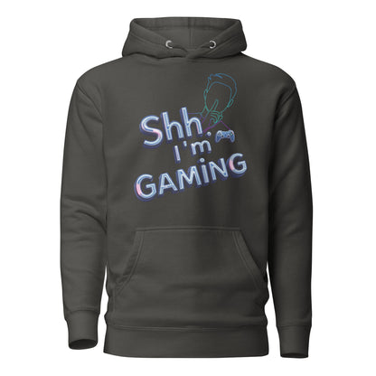Shh Im Gaming Hoodie Neon Humor For Real Gamers – original gamer merch by GenioGoods