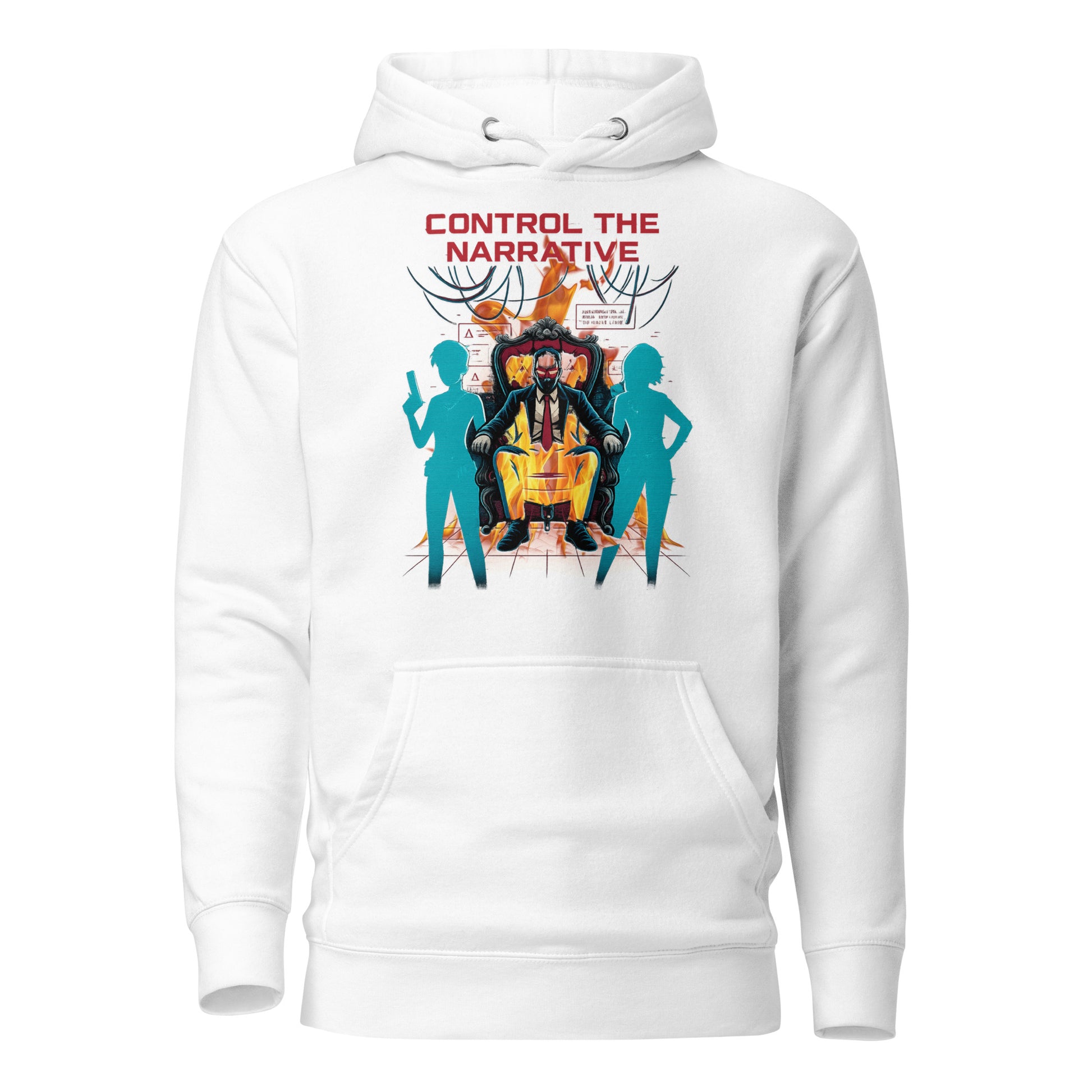 Split Fiction Fire Hoodie – Control the Narrative Edition – fan-made gamer merch by GenioGoods