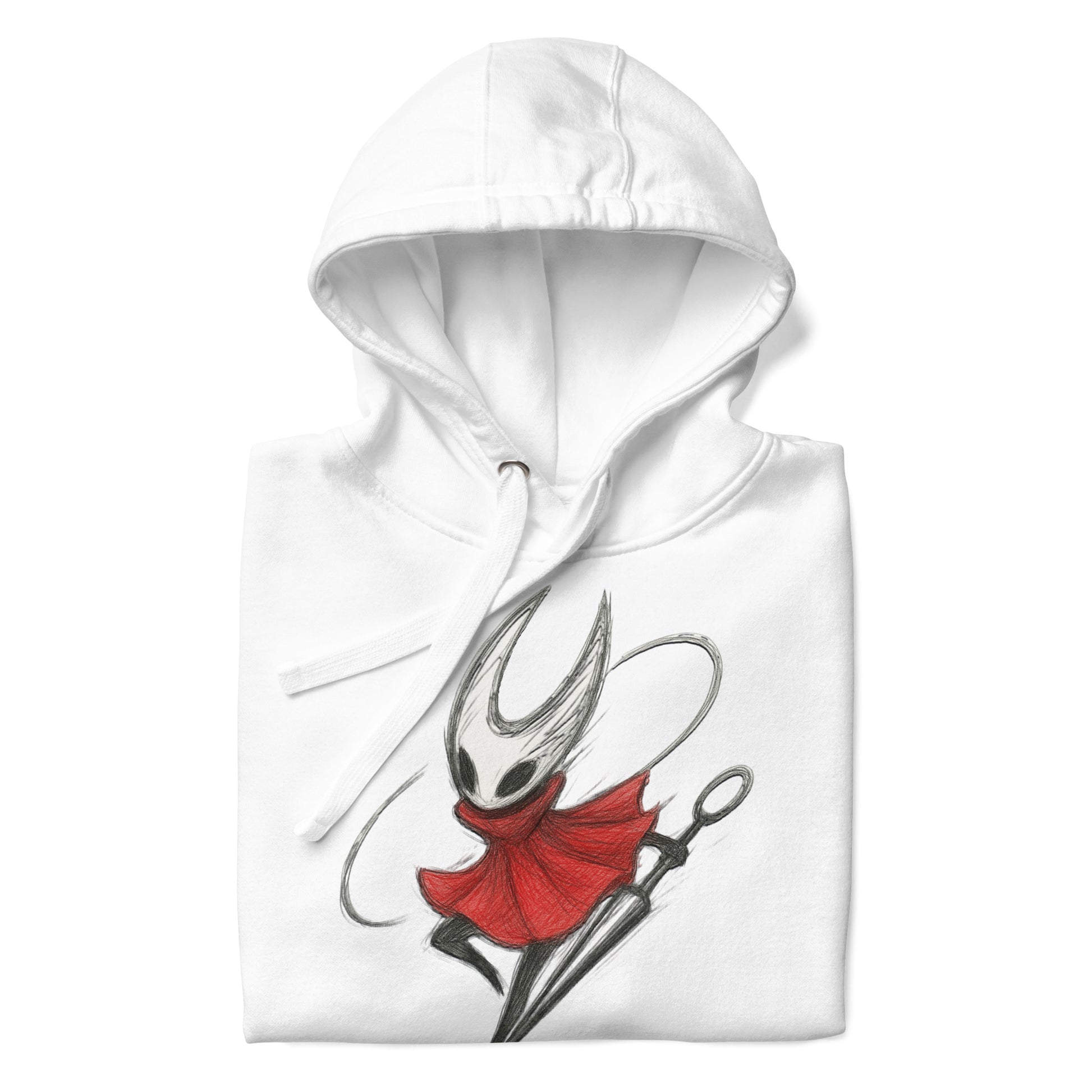 Hornet silksong hoodie hand-drawn sketch fan art – fan-made gamer merch by GenioGoods