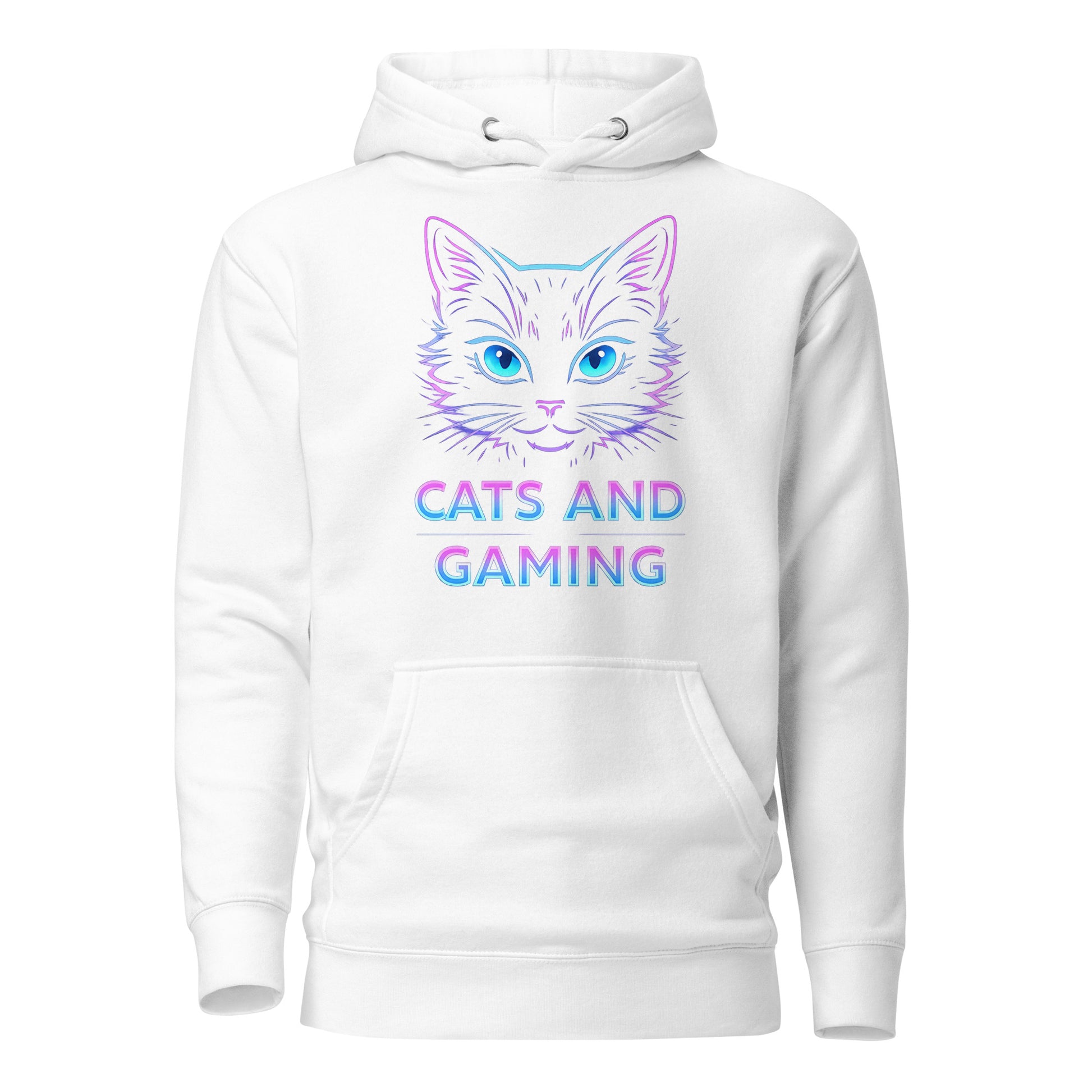 Cats and gaming hoodie neon gamer cat aesthetic – original gamer merch by GenioGoods