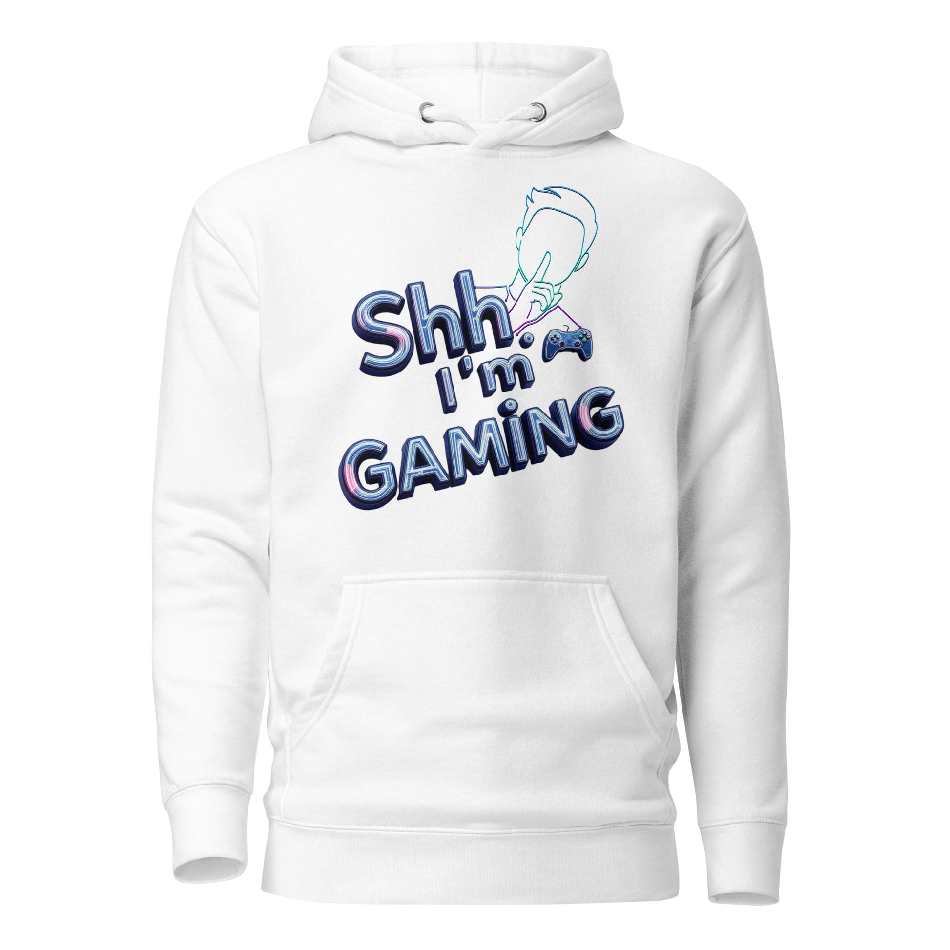 Shh Im Gaming Hoodie Neon Humor For Real Gamers – original gamer merch by GenioGoods