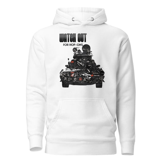 Hazard Alert Hoodie – Pacific Drive Inspired – fan-made gamer merch by GenioGoods
