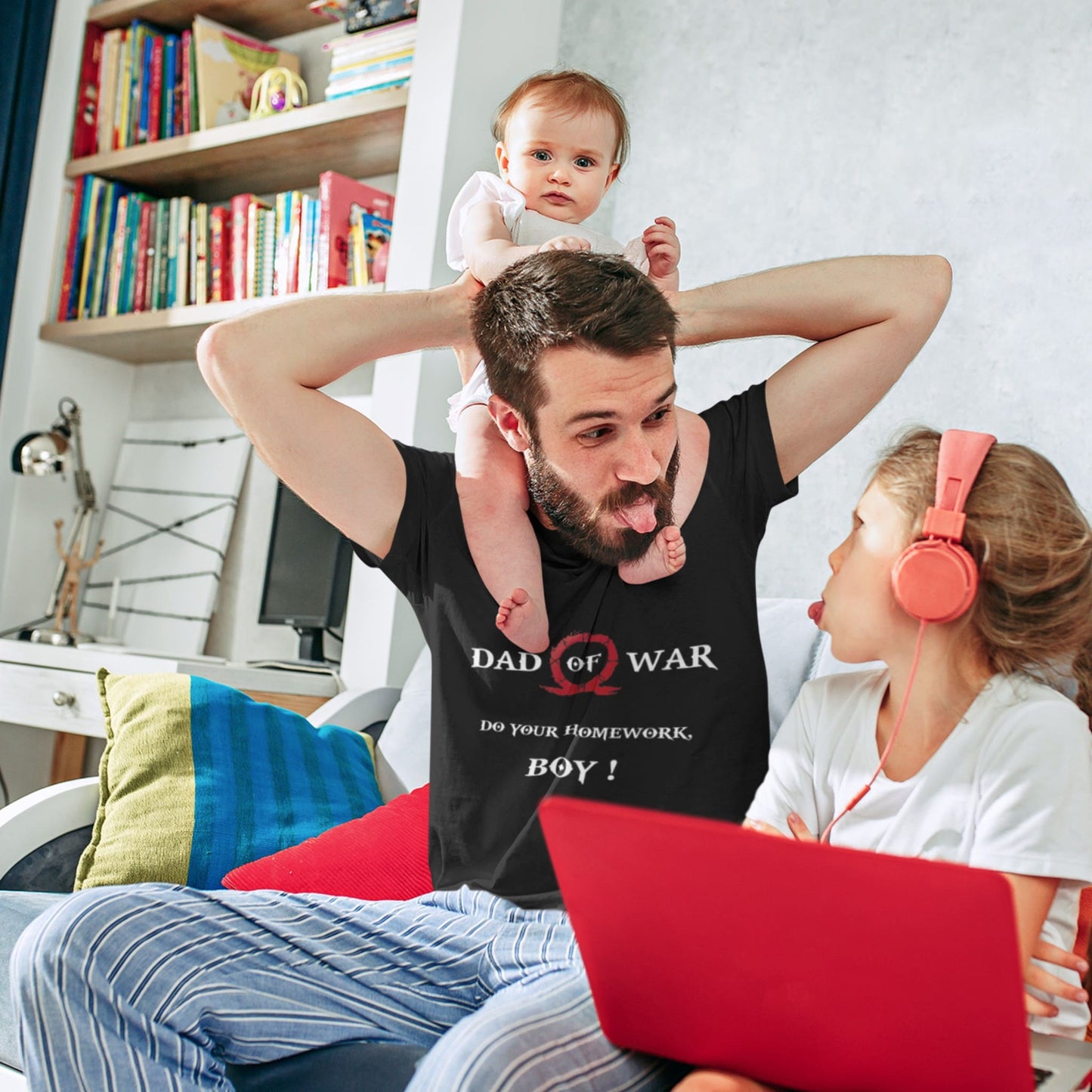 T-shirt « Dad of War » – Parodie du père gamer pour les fans de Kratos