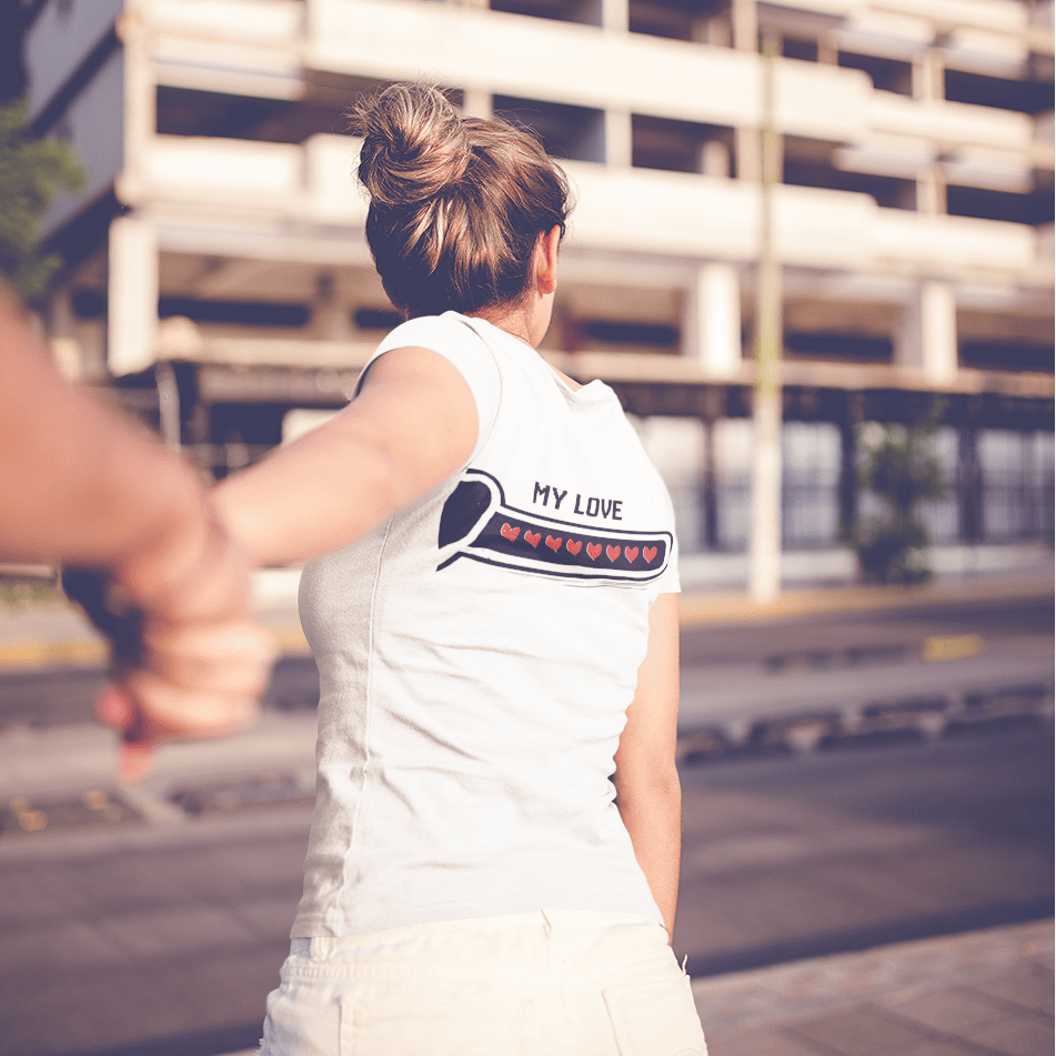 Love bar couple t-shirt – My love design matching gaming apparel