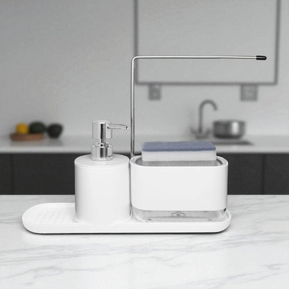 Kitchen soap dispenser set 4-in-1 – sleek sink organizer - Geniogoods
