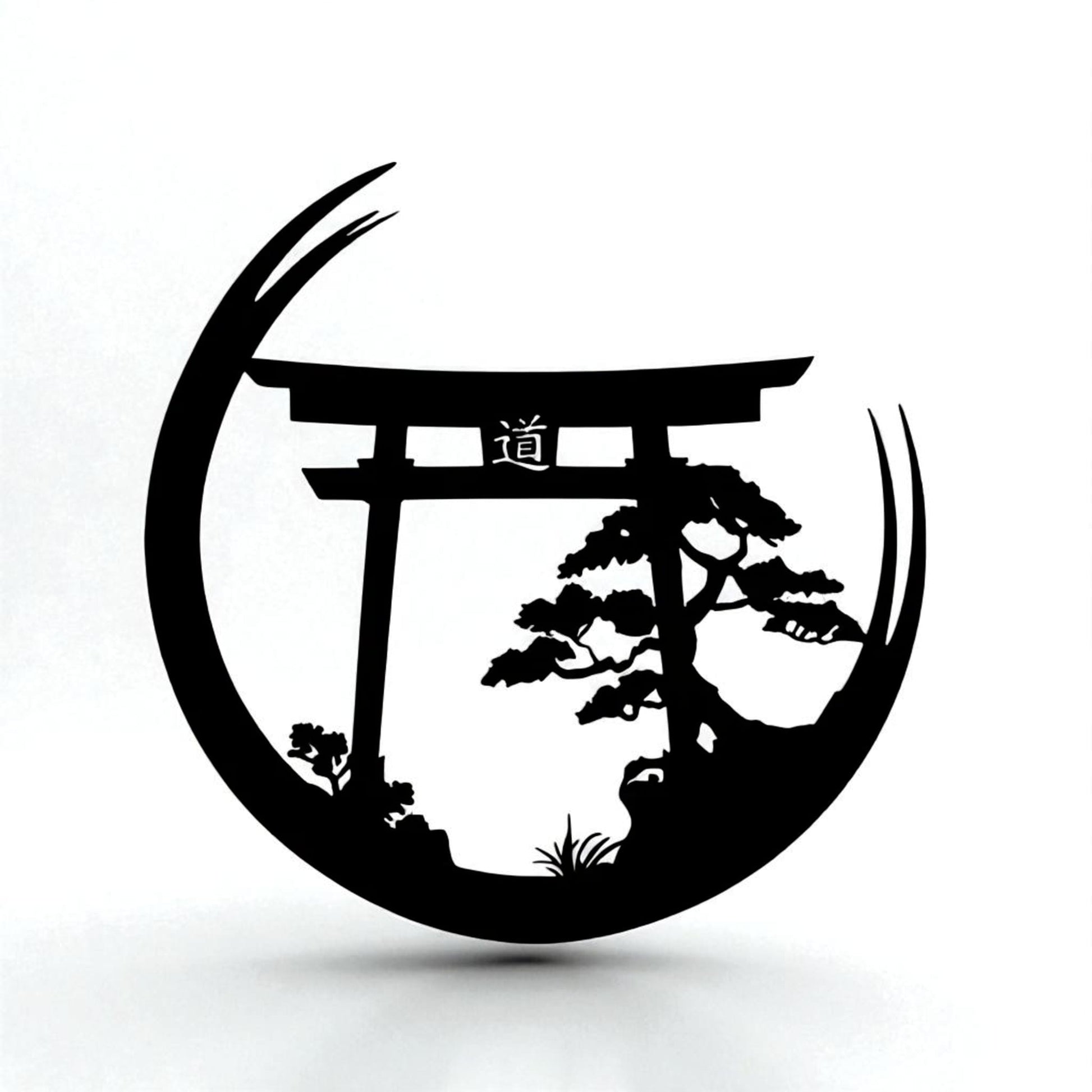 Japanese Torii Gate Metal Wall Sculpture – Zen Bonsai Art