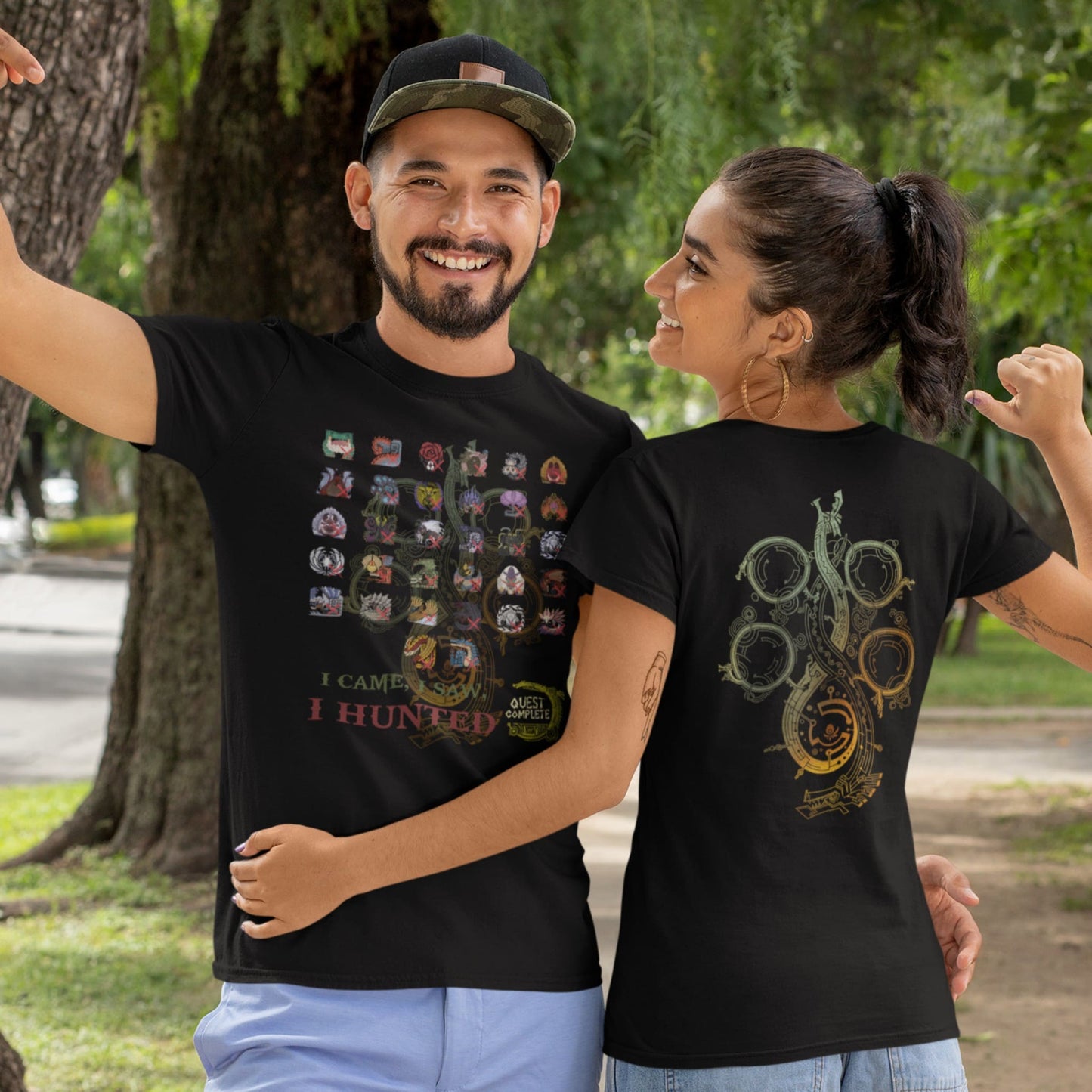 T-shirt Monster Hunter Wilds – T-shirt hommage à la chasse double face