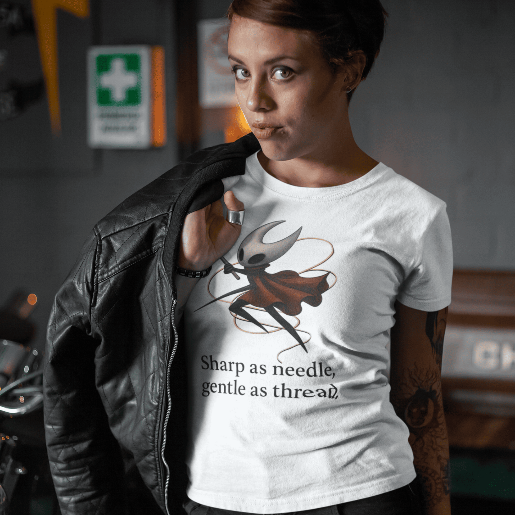 Hornet Needle T-Shirt – Minimalist Quote Fan Art Design – fan-made gamer merch by GenioGoods