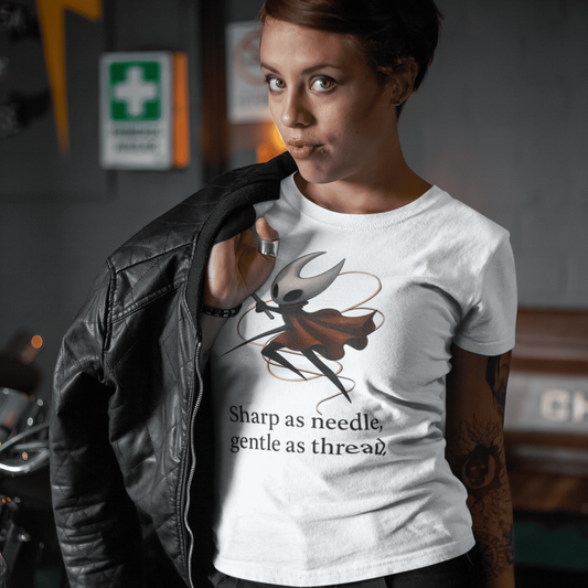 Hornet Needle T-Shirt – Minimalist Quote Fan Art Design – fan-made gamer merch by GenioGoods