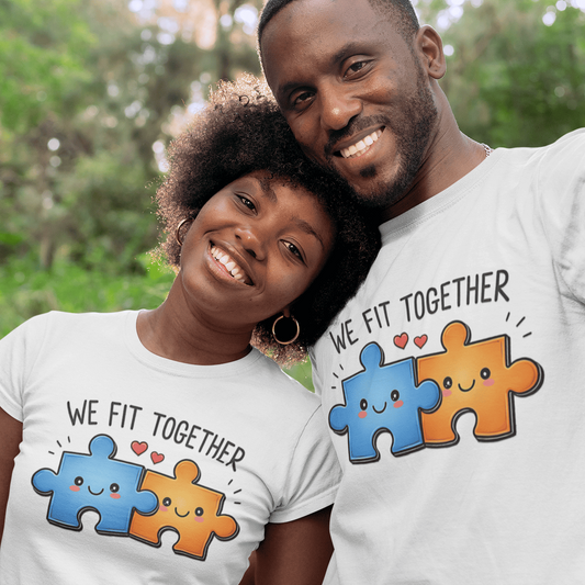 Couple Connection T-Shirt – We Fit Together Design – original gamer merch by GenioGoods