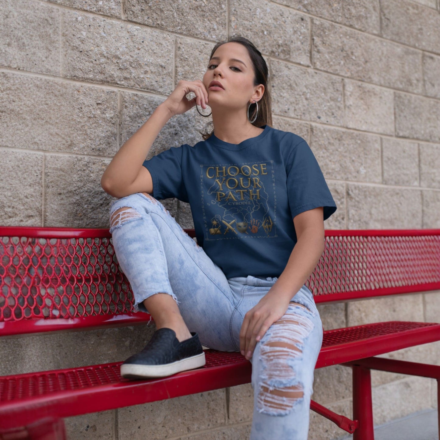 T-shirt Oblivion « Choisissez votre chemin » – Conception de la carte de Cyrodiil