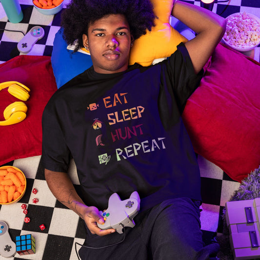MHWs Eat-Sleep-Hunt-Repeat T-Shirt | Classique unisexe