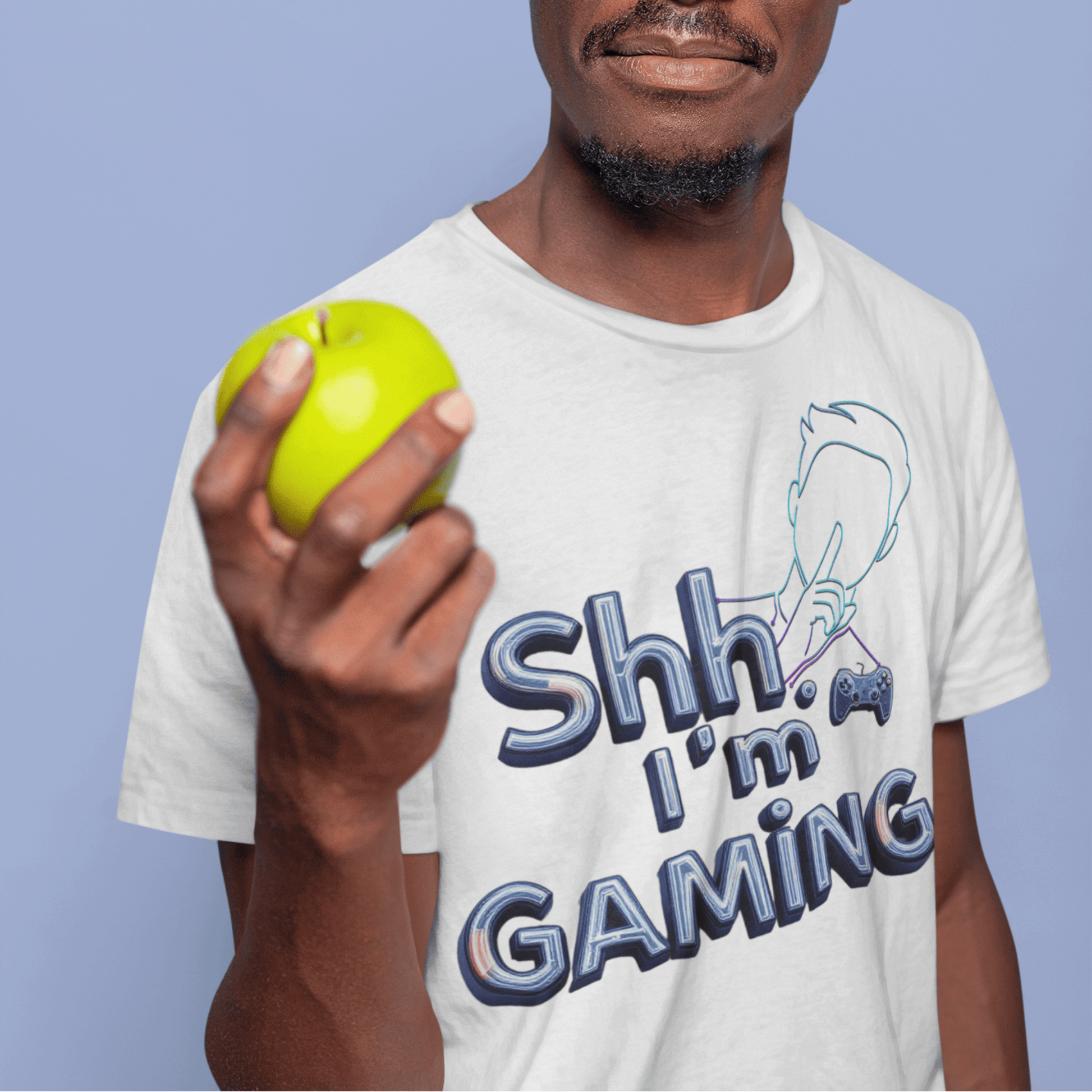 Shh I'm Gaming T-Shirt – Neon Funny Gamer Quote Design – original gamer merch by GenioGoods