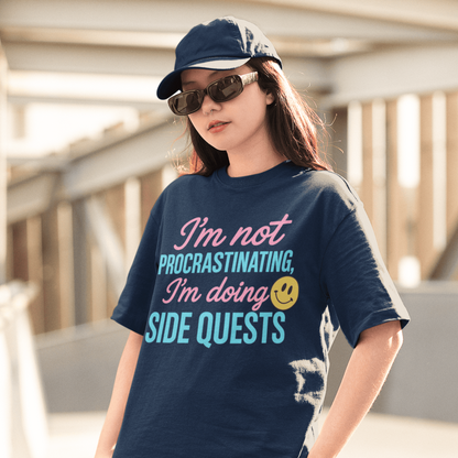 Side Quests T-Shirt – Funny Gamer Quote Aesthetic – original gamer merch by GenioGoods