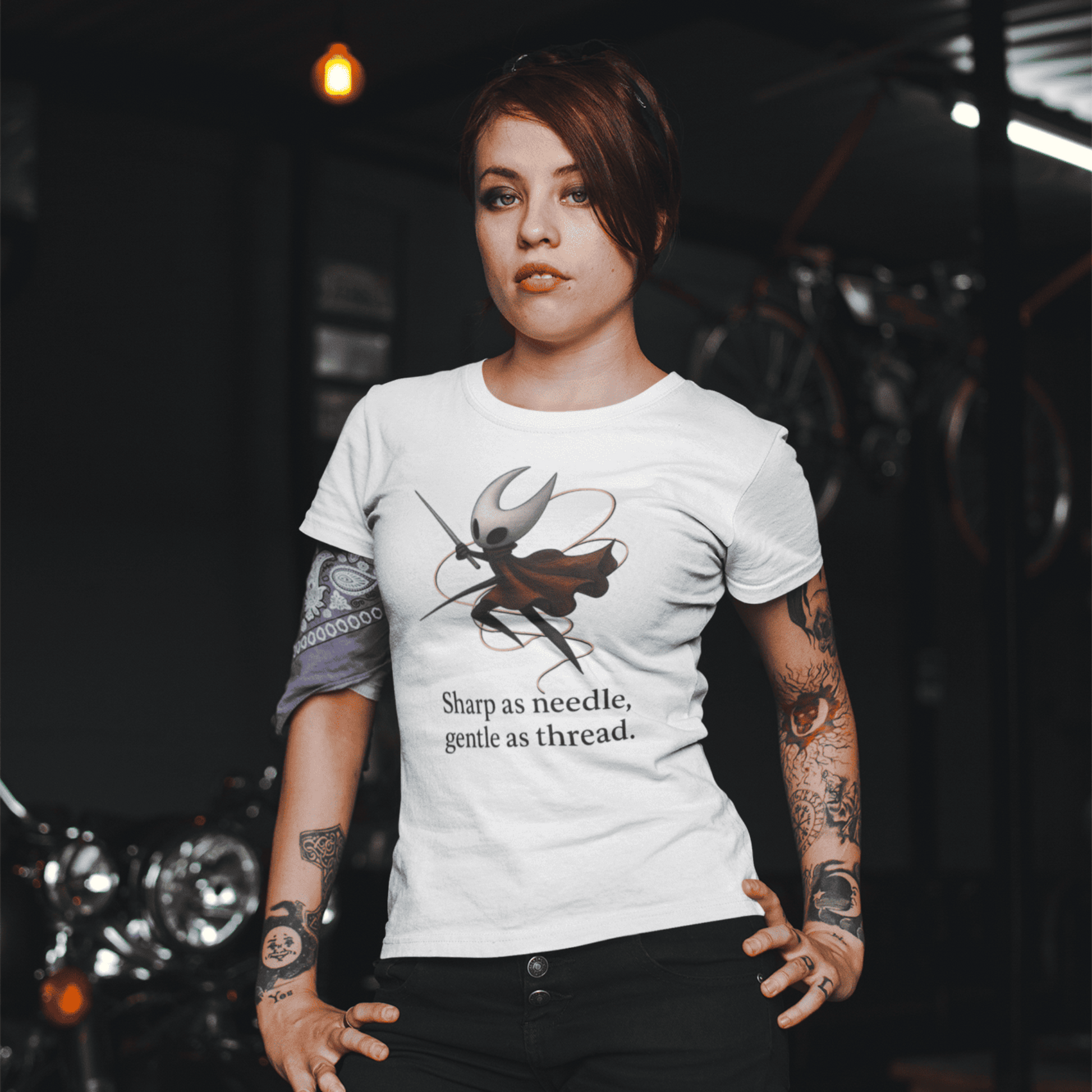 Hornet Needle T-Shirt – Minimalist Quote Fan Art Design – fan-made gamer merch by GenioGoods