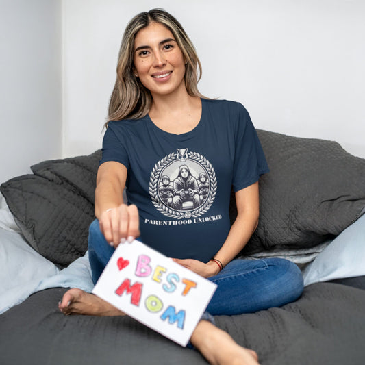 T-shirt Parenthood Unlocked – Trophée Gamer pour les parents