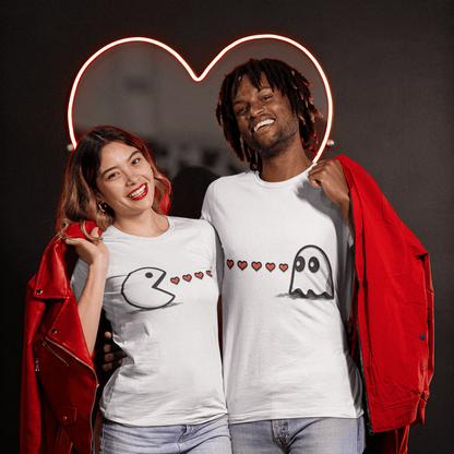 Arcade Couple T-Shirt – Player Side – original gamer merch by GenioGoods