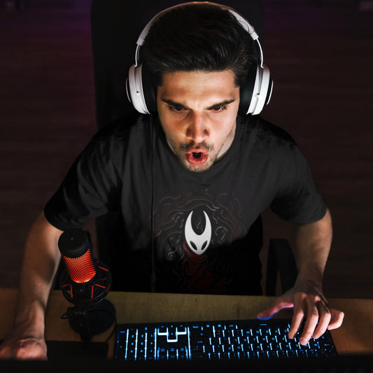 Hollow Knight Silksong Tee – Hornet Dark Flame Art – fan-made gamer merch by GenioGoods