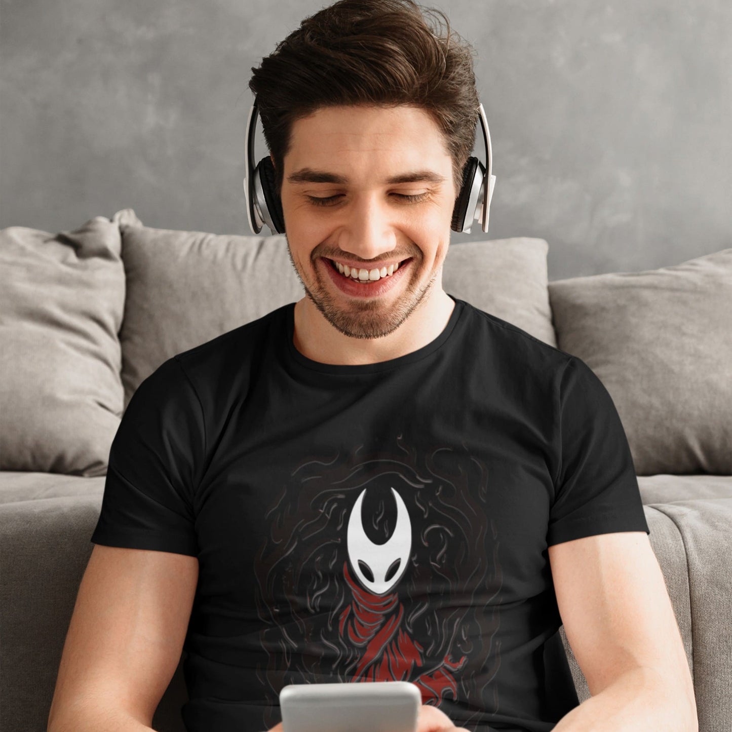 Hollow Knight Silksong Tee – Hornet Dark Flame Art – fan-made gamer merch by GenioGoods