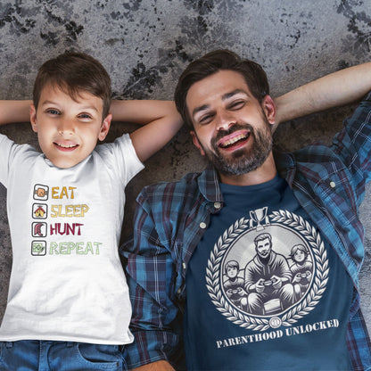 Parenthood Unlocked T-Shirt | Unisex Classic | Gamer Achievement Tee for New Parents