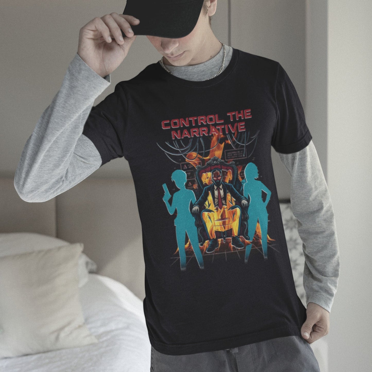 T-shirt Split Fiction Contrôlez la Narration – Art Gamer Dystopique