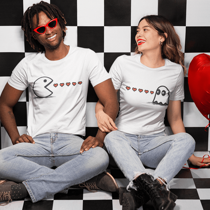 Arcade Couple T-Shirt – Player Side – original gamer merch by GenioGoods