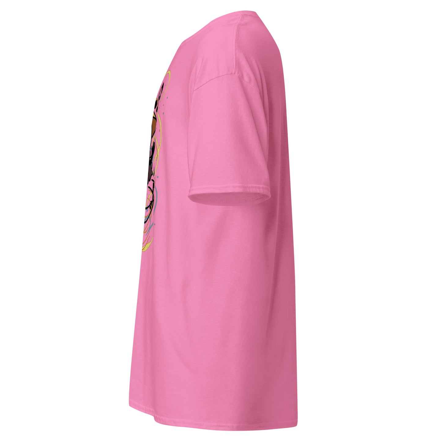 Side view of the Silksong Sherma T-Shirt inspired by Hollow Knight Silksong showing silhouette and sleeve detail