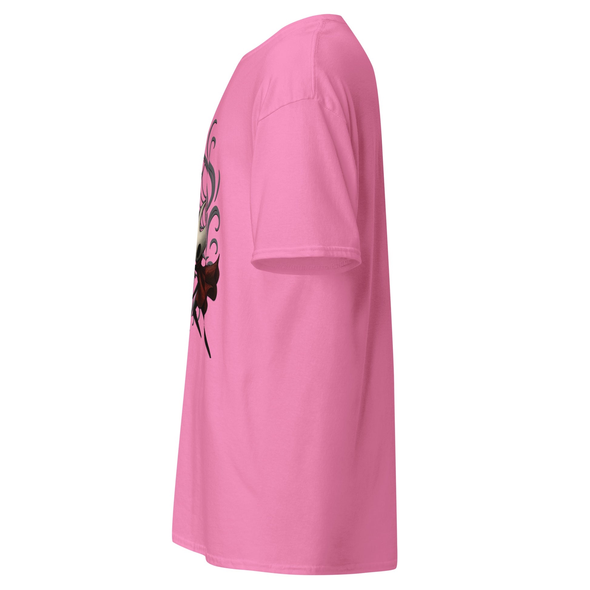 side view of Pink Hollow Knight Silksong Duel in the Web graphic t-shirt inspired by Hollow Knight Silksong.