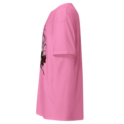 side view of Pink Hollow Knight Silksong Duel in the Web graphic t-shirt inspired by Hollow Knight Silksong.