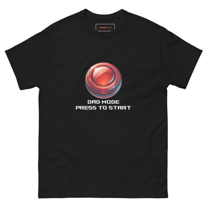 Dad Mode T-Shirt – Gamer Fatherhood Start Button Tee