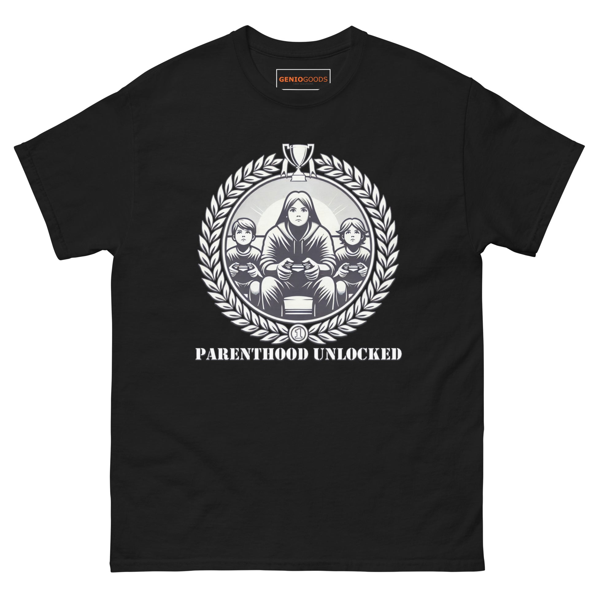 Parenthood Unlocked T-Shirt – Gamer Trophy for Parents