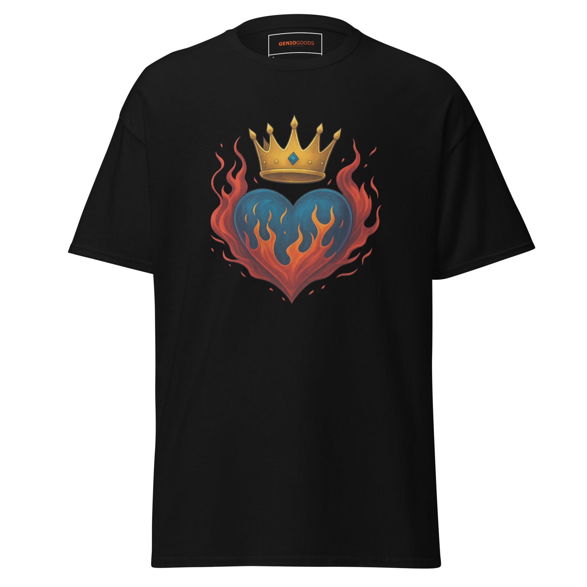 Crown Heart Flame T-Shirt – Unisex Cotton Statement Tee