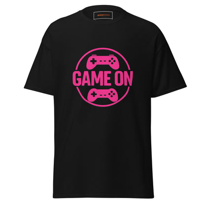 Game On Pink T-Shirt – Neon Unisex Gamer Cotton Tee