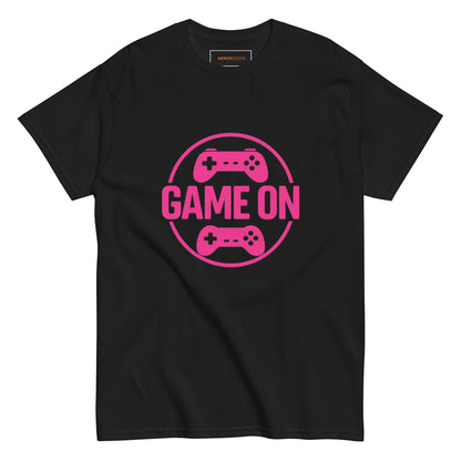 Game On Pink T-Shirt – Neon Unisex Gamer Cotton Tee