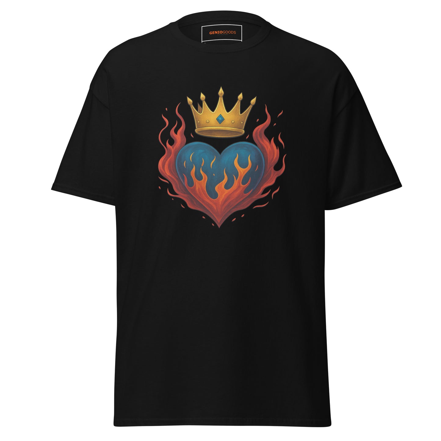 Crown Heart Flame T-Shirt – Unisex Cotton Statement Tee