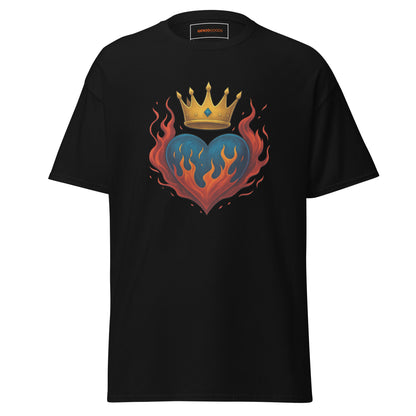 Crown Heart Flame T-Shirt – Unisex Cotton Statement Tee