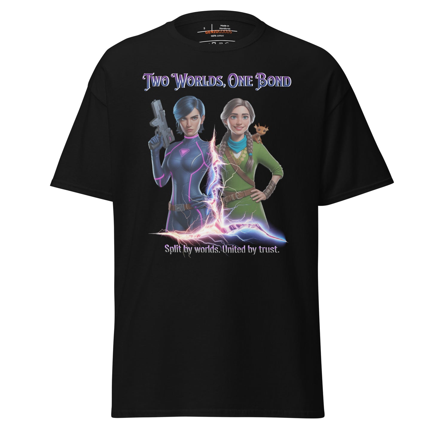 Split Fiction Two Worlds One Bond Tee | Dual Realities Art