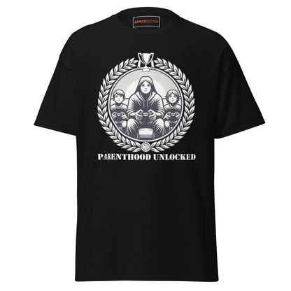Parenthood Unlocked T-Shirt – Gamer Parent Trophy Tee gamer lifestyle clothing