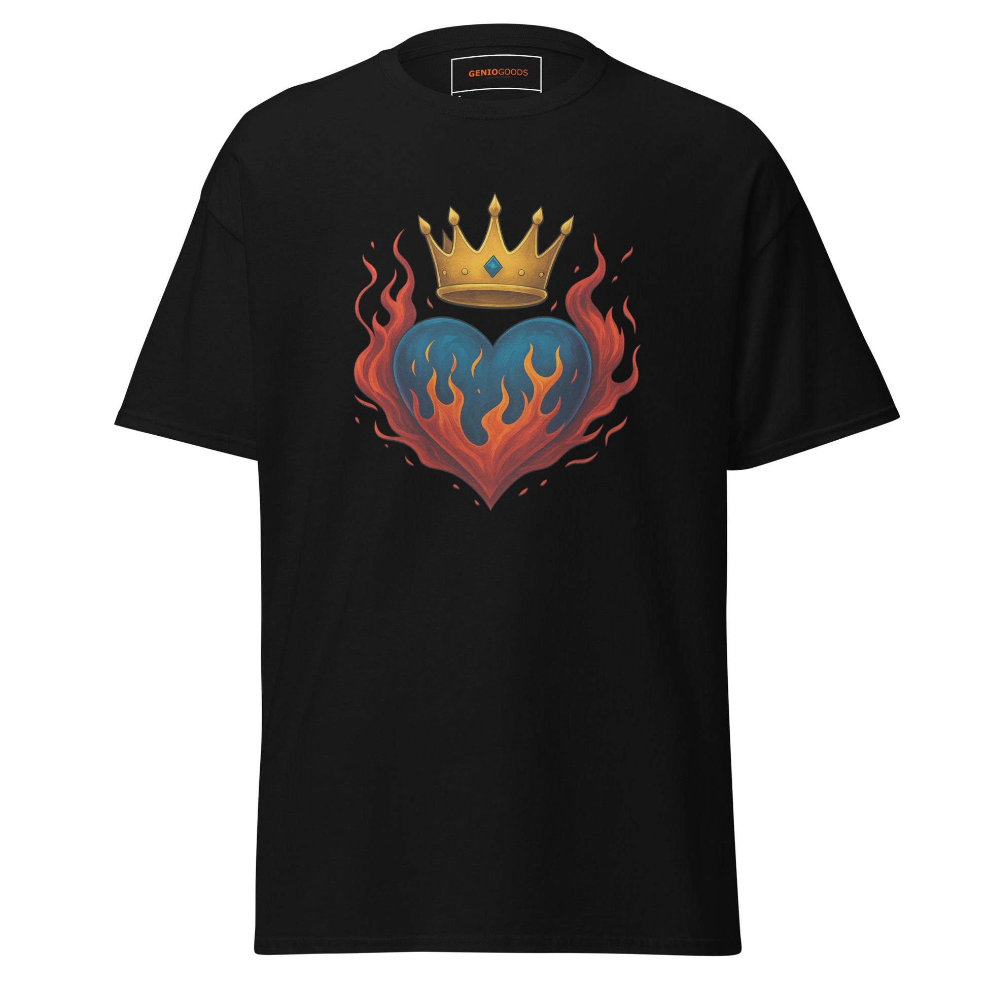Crown Heart Flame T-Shirt – Bold Graphic Streetwear Tee gamer lifestyle clothing