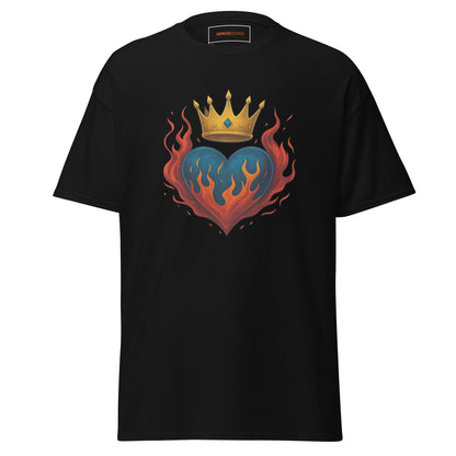 Crown Heart Flame T-Shirt – Bold Graphic Streetwear Tee gamer lifestyle clothing