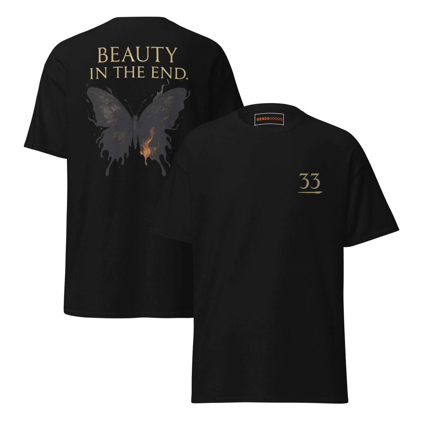 Dark Fantasy T-Shirt – Beauty in the End Inspired by Clair Obscur 33 – fan-made gamer merch by GenioGoods
